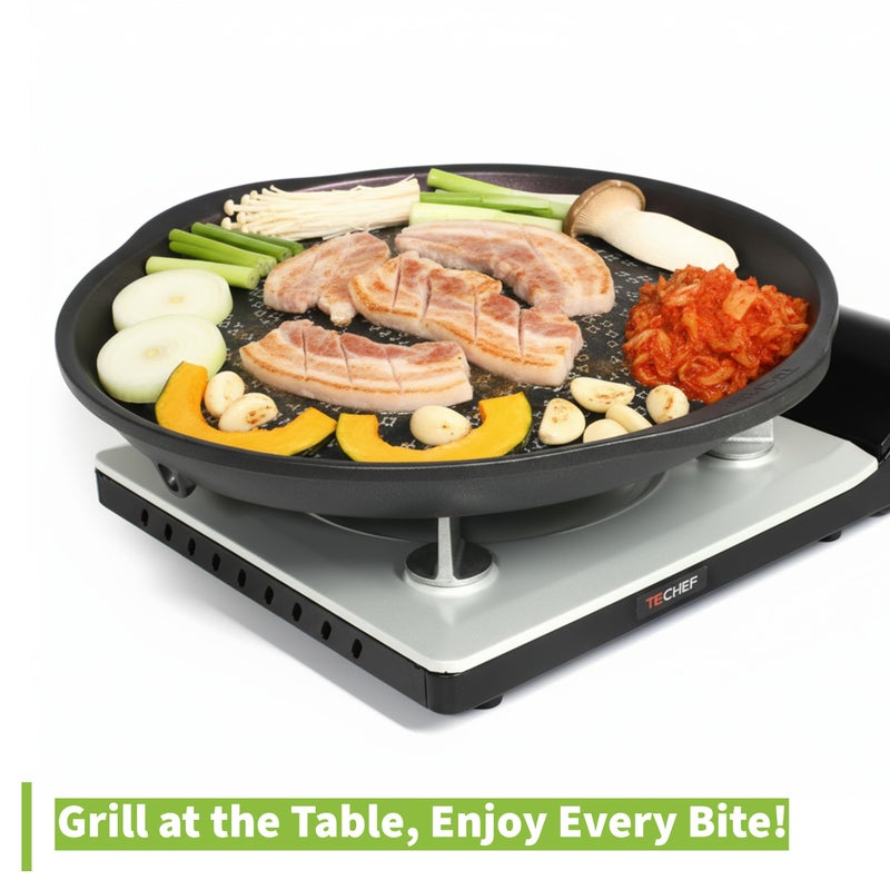 TECHEF - Korean BBQ Nonstick Grill Pan, KBBQ Grill Pan, PFOA-Free, Dishwasher Oven Safe, Made in Korea (Black) - Image 3